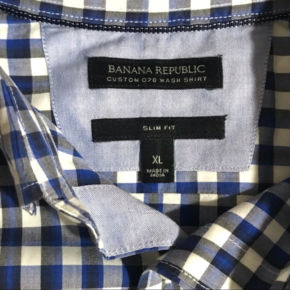 Banana Republic Plaid Custom 078 Wash Shirt XL - Picture 3 of 5